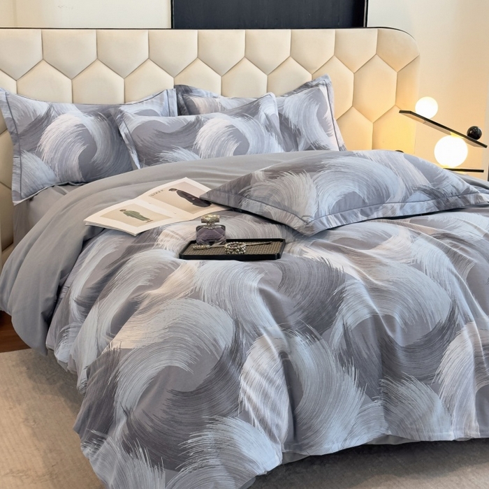 91家纺网 家纺一手货源 找家纺 雲归梦 2025新款纯棉加厚磨毛多规格磨毛四件套 旋风蓝