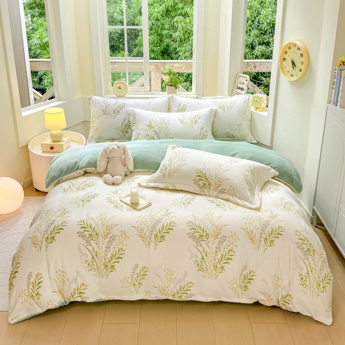 优姿家纺 2025新款高克重牛奶绒印花单被套 风铃絮语