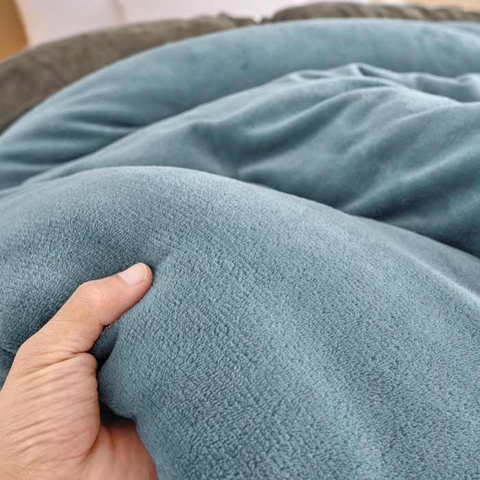 91家纺网 家纺一手货源 找家纺 小叮当家纺仓储工厂店 2025新款牛奶绒刺绣冬被跨境被子外贸冬季被芯被子被芯 蓝-灰色