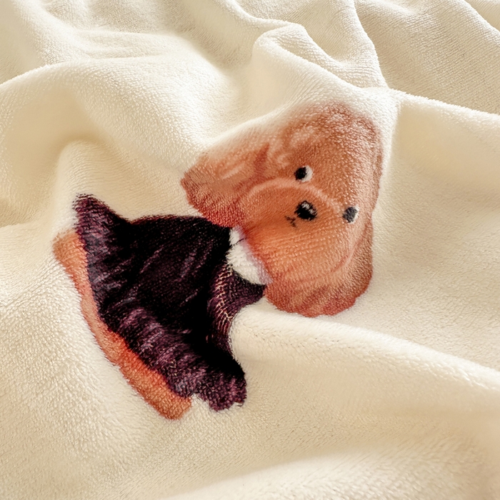 91家纺网 家纺一手货源 找家纺 优姿家纺 2025新款高克重牛奶绒印花单被套 机灵狗