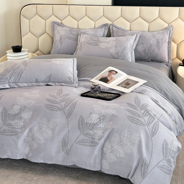 91家纺网 家纺一手货源 找家纺 雲归梦 2025新款纯棉加厚磨毛多规格磨毛四件套 云亭山野灰