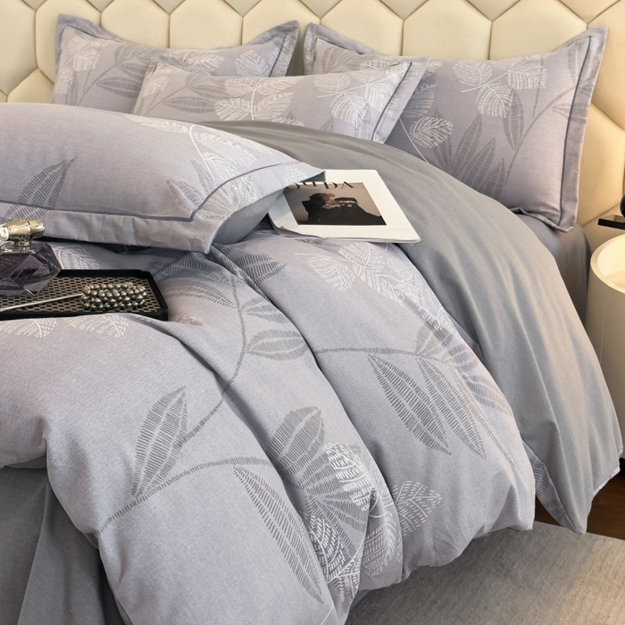 91家纺网 家纺一手货源 找家纺 雲归梦 2025新款纯棉加厚磨毛多规格磨毛四件套 云亭山野灰