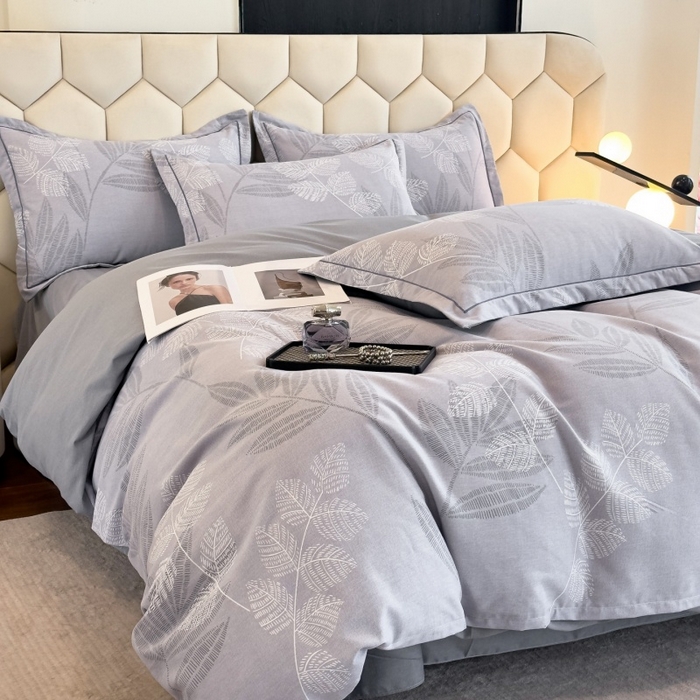 91家纺网 家纺一手货源 找家纺 雲归梦 2025新款纯棉加厚磨毛多规格磨毛四件套 云亭山野灰