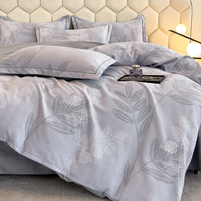 91家纺网 家纺一手货源 找家纺 雲归梦 2025新款纯棉加厚磨毛多规格磨毛四件套 云亭山野灰