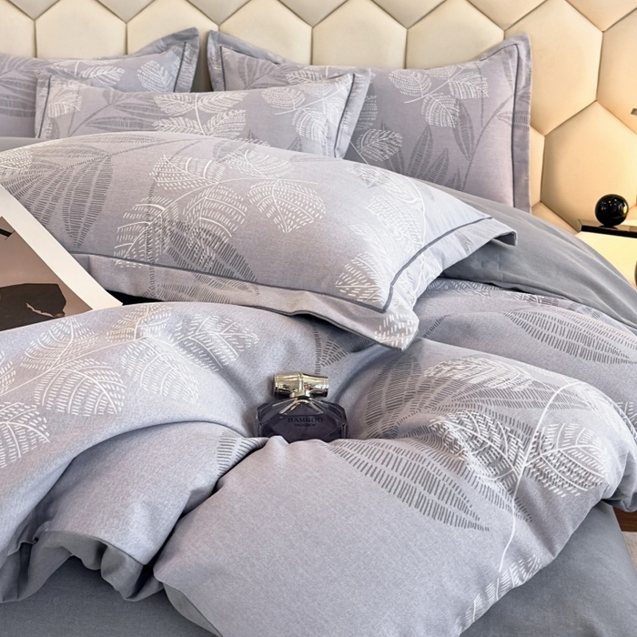 91家纺网 家纺一手货源 找家纺 雲归梦 2025新款纯棉加厚磨毛多规格磨毛四件套 云亭山野灰