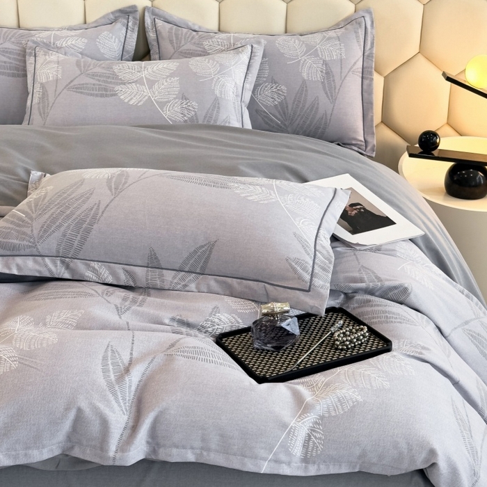 91家纺网 家纺一手货源 找家纺 雲归梦 2025新款纯棉加厚磨毛多规格磨毛四件套 云亭山野灰