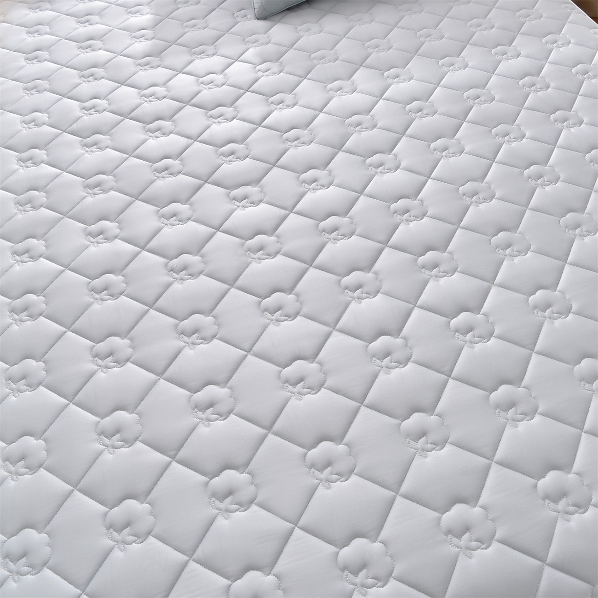 91家纺网 家纺一手货源 找家纺 金鹰 2025新款全棉50S夹棉抗菌防螨床笠加厚床笠席梦思保护套 浅兰