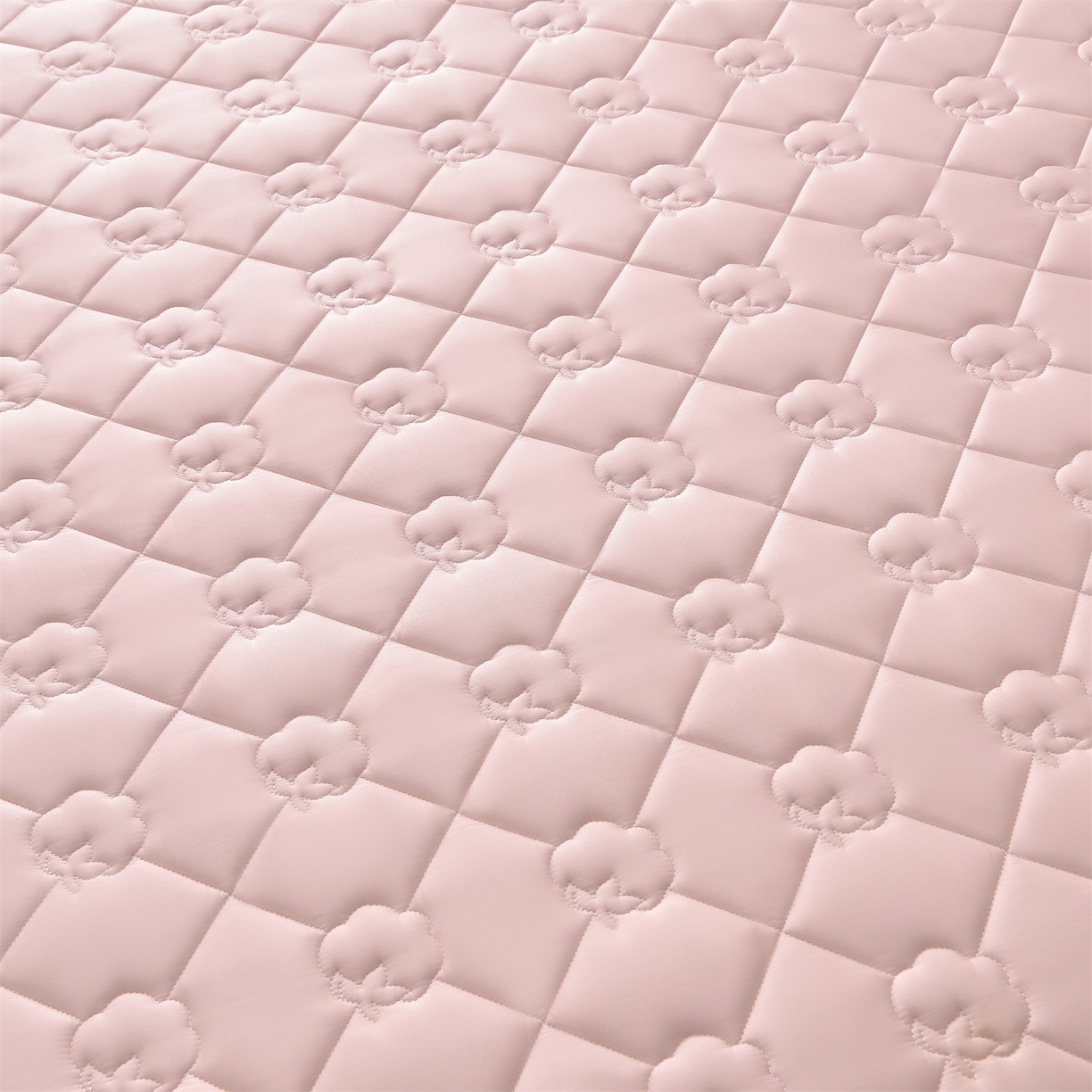 91家纺网 家纺一手货源 找家纺 金鹰 2025新款全棉50S夹棉抗菌防螨床笠加厚床笠席梦思保护套 浅粉