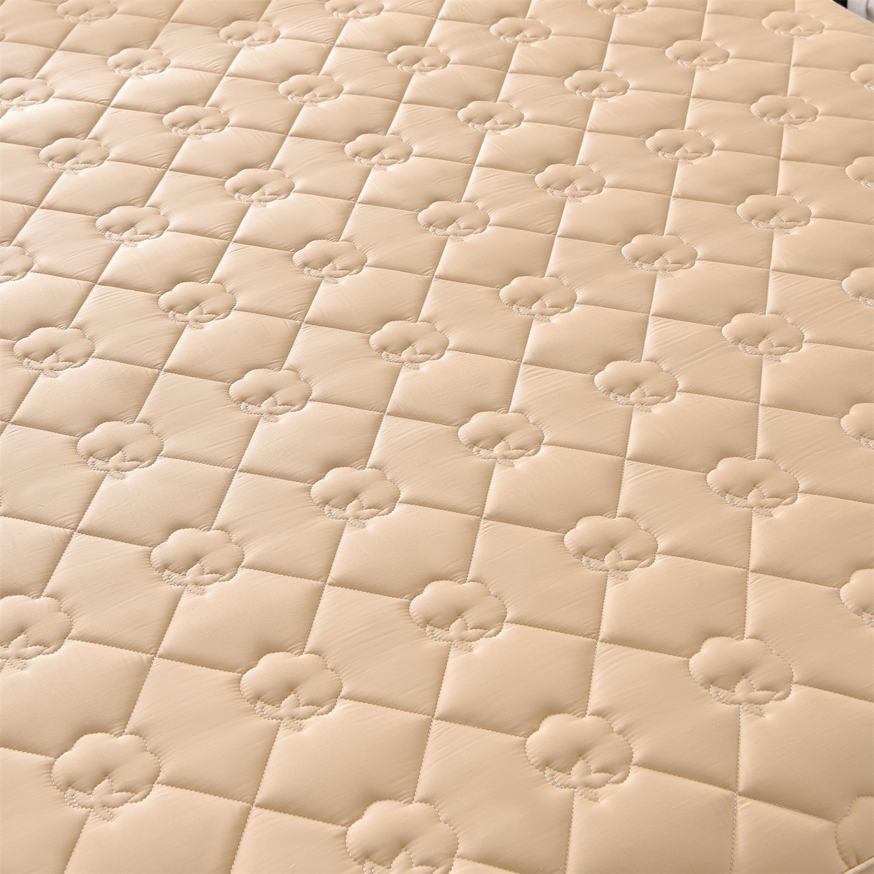 91家纺网 家纺一手货源 找家纺 金鹰 2025新款全棉50S夹棉抗菌防螨床笠加厚床笠席梦思保护套 卡其