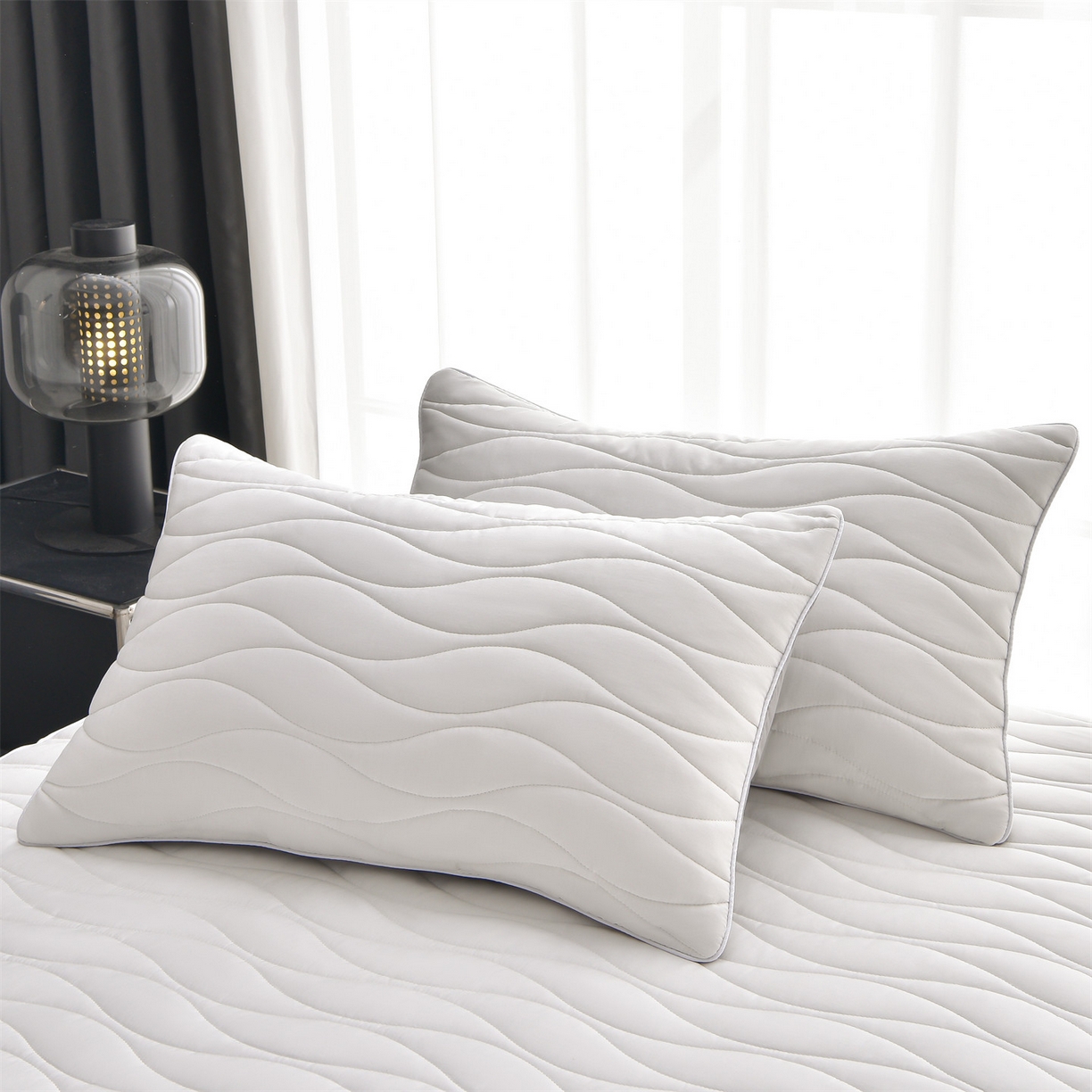 91家纺网 家纺一手货源 找家纺 （总）金鹰 2025新款全棉50S抗菌防螨夹棉防水床笠席梦思保护套床垫套