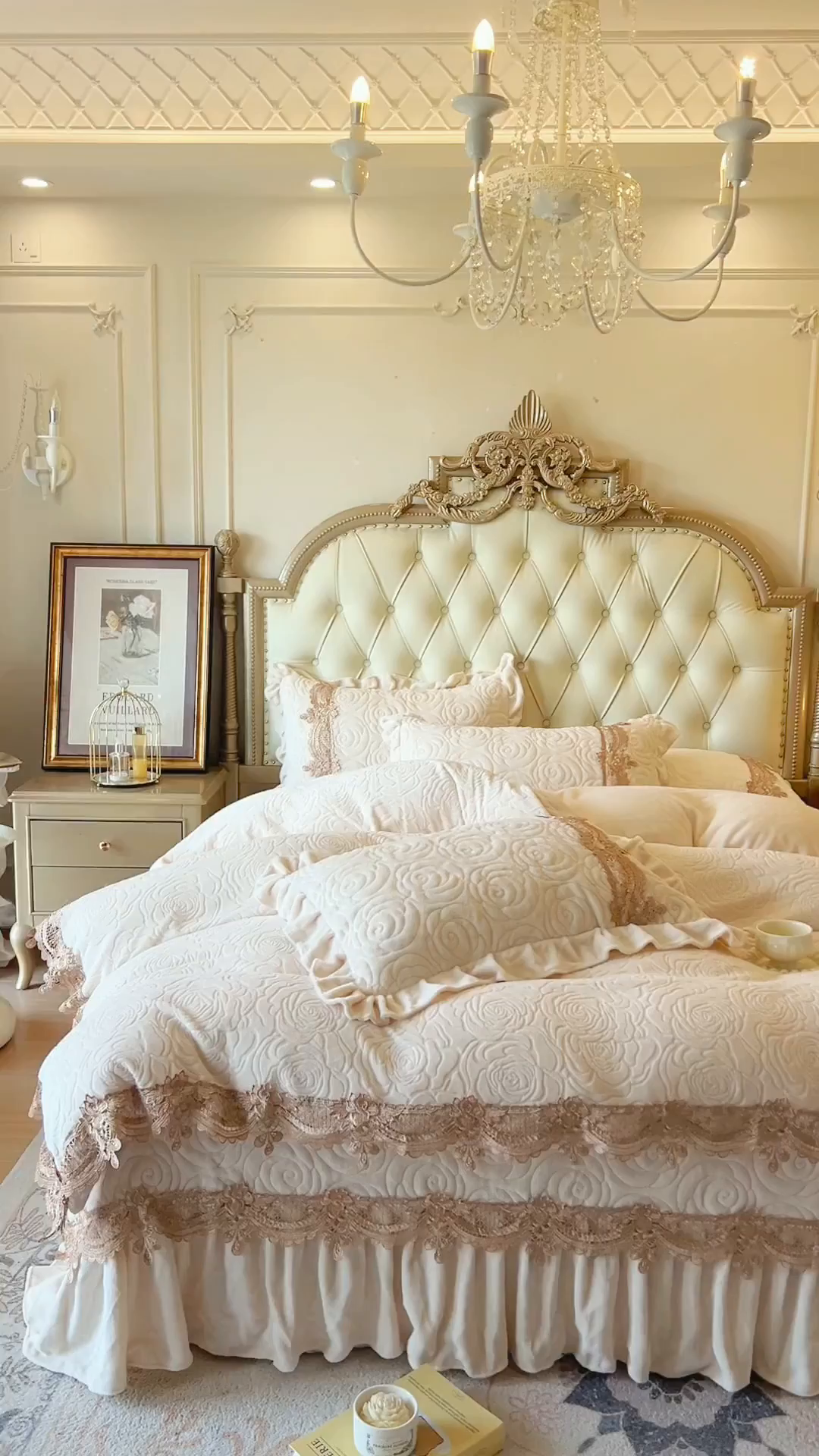 91家纺网 家纺一手货源 找家纺 恋尚 2025新款雕花牛奶绒罗曼蒂克系列四件套（控价290） 罗曼蒂克-奶油白