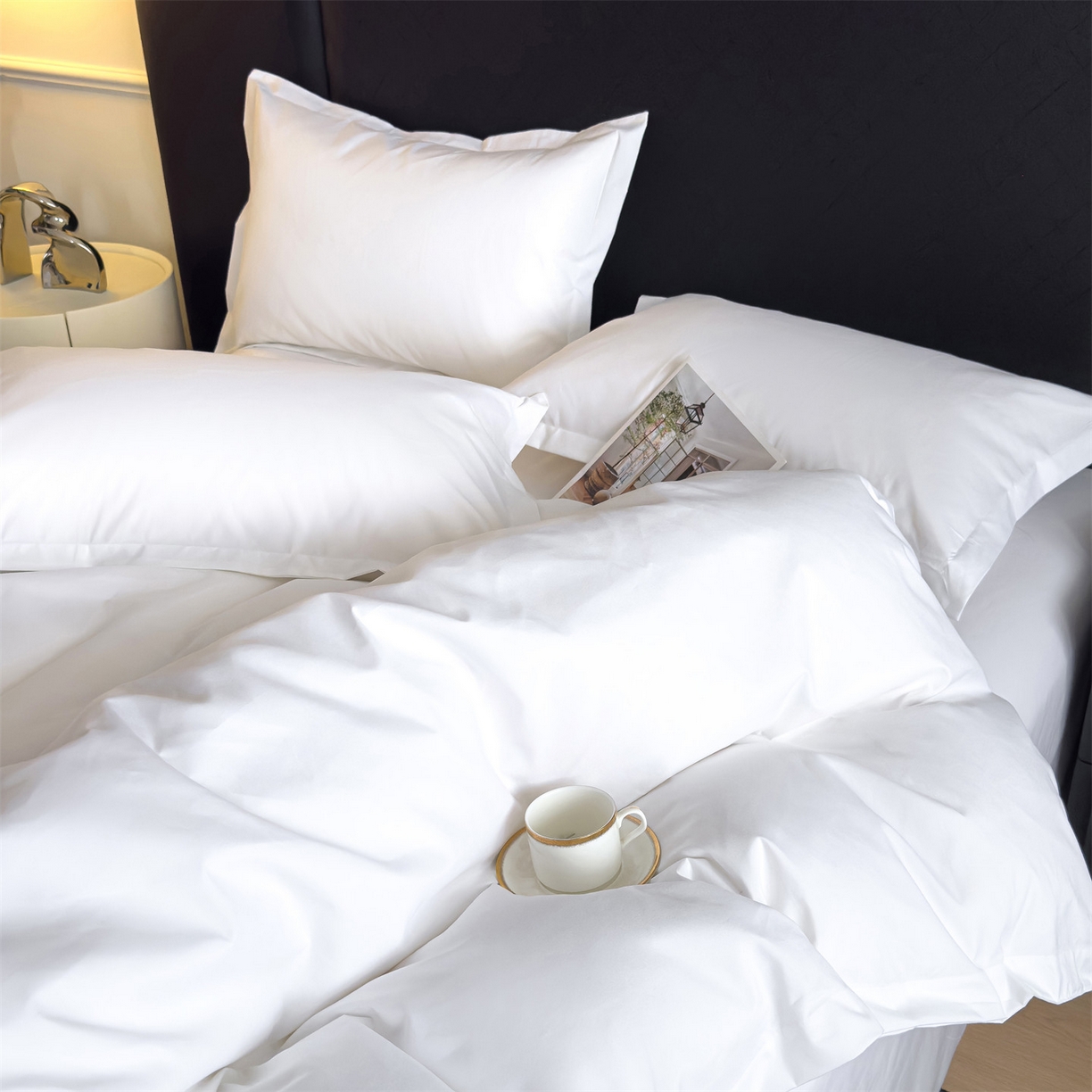 91家纺网 家纺一手货源 找家纺 （总）梦庭帛美 2025新款酒店布草纯磨毛四件套跨境外贸