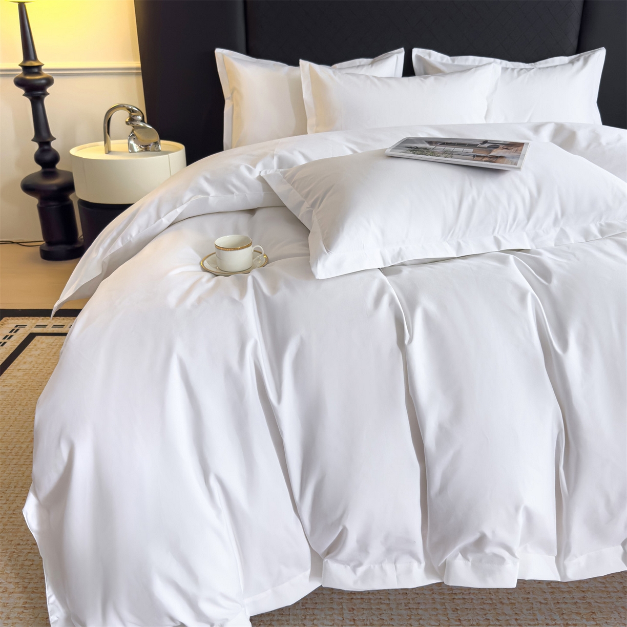 91家纺网 家纺一手货源 找家纺 （总）梦庭帛美 2025新款酒店布草纯磨毛四件套跨境外贸