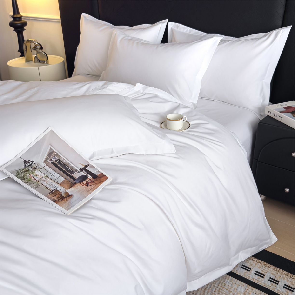 91家纺网 家纺一手货源 找家纺 （总）梦庭帛美 2025新款酒店布草纯磨毛四件套跨境外贸