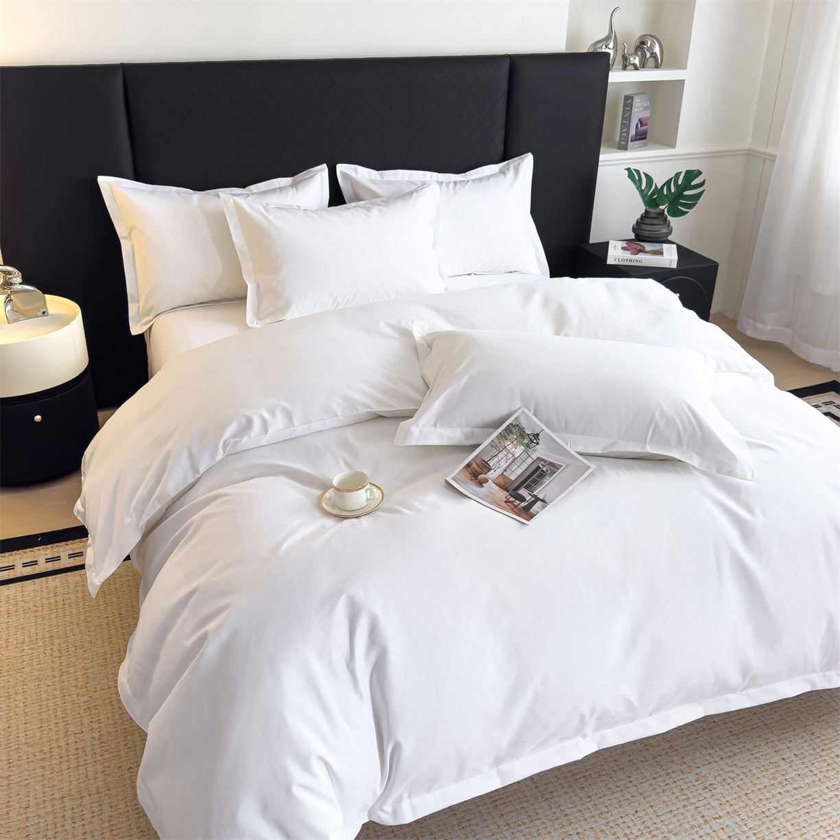 91家纺网 家纺一手货源 找家纺 （总）梦庭帛美 2025新款酒店布草纯磨毛四件套跨境外贸