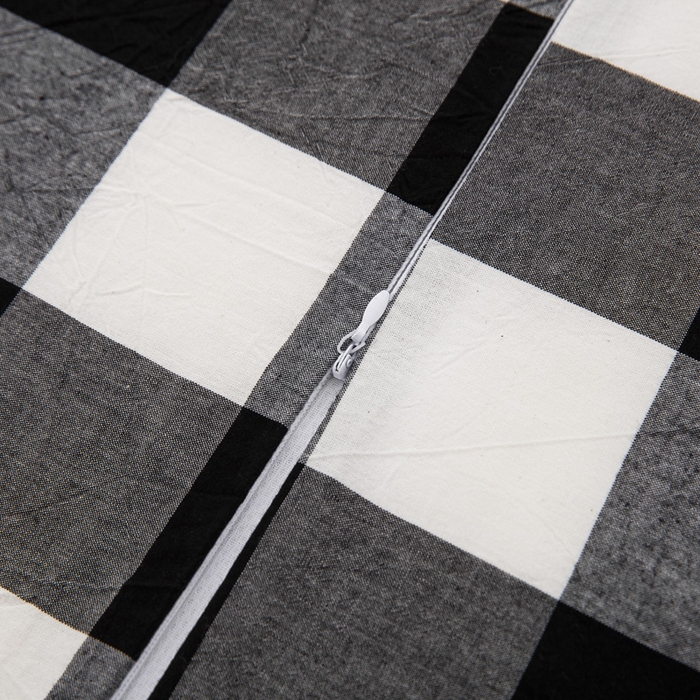 91家纺网 家纺一手货源 找家纺 大黄蜂家居家纺 2025新款纯棉水洗棉乳胶枕套 黑白格