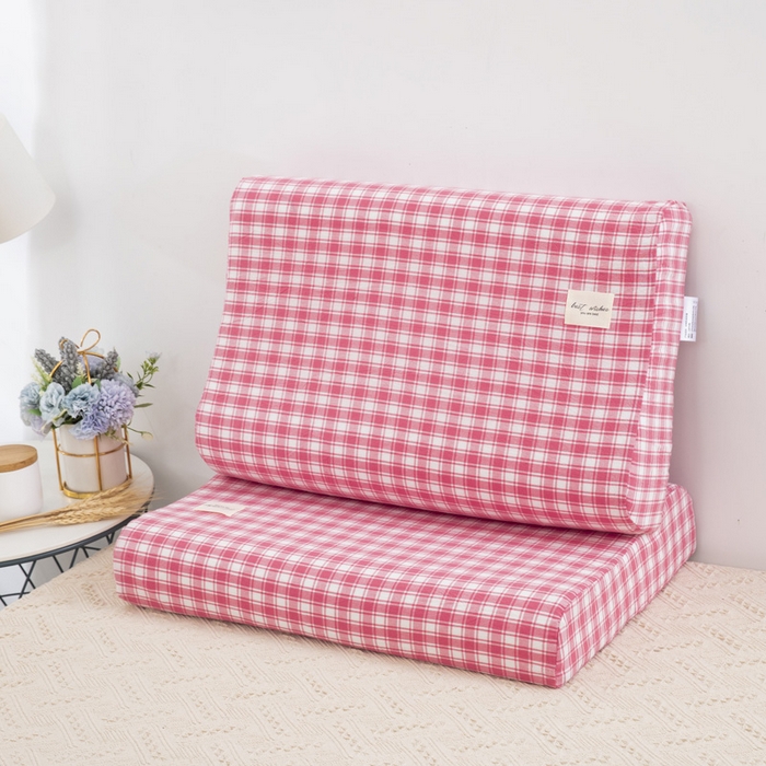 91家纺网 家纺一手货源 找家纺 大黄蜂家居家纺 2025新款纯棉水洗棉乳胶枕套 清新粉