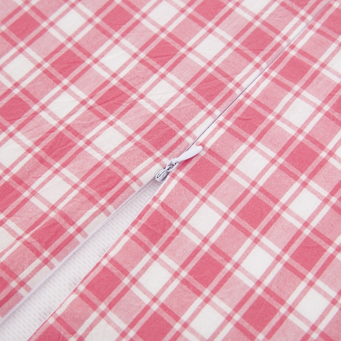 91家纺网 家纺一手货源 找家纺 大黄蜂家居家纺 2025新款纯棉水洗棉乳胶枕套 清新粉