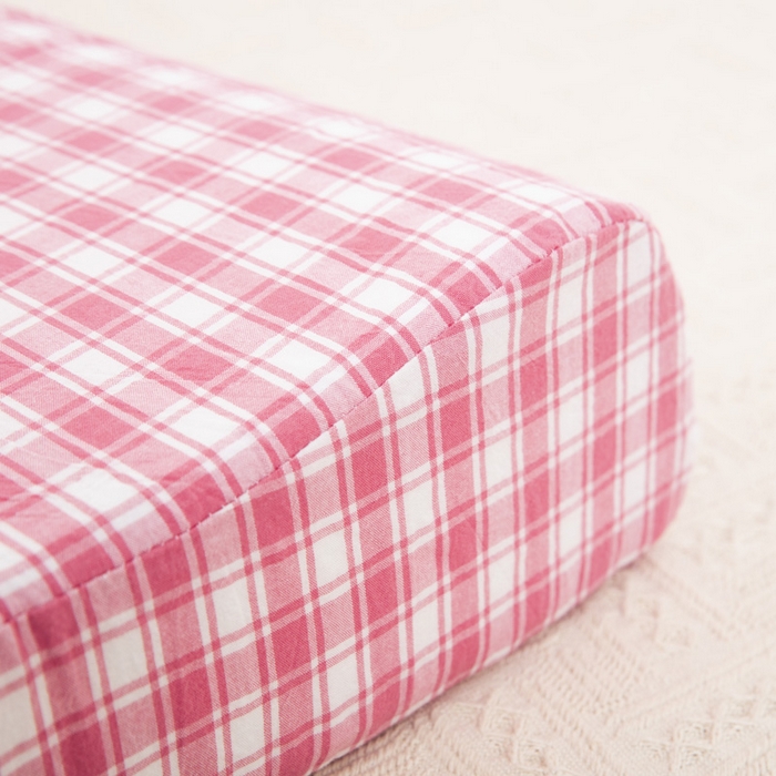 91家纺网 家纺一手货源 找家纺 大黄蜂家居家纺 2025新款纯棉水洗棉乳胶枕套 清新粉