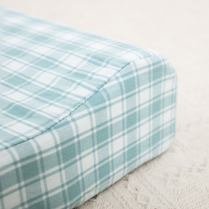 91家纺网 家纺一手货源 找家纺 大黄蜂家居家纺 2025新款纯棉水洗棉乳胶枕套 清新蓝