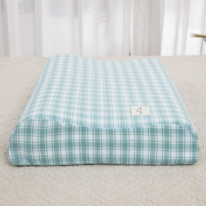 91家纺网 家纺一手货源 找家纺 大黄蜂家居家纺 2025新款纯棉水洗棉乳胶枕套 清新蓝