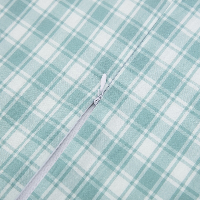 91家纺网 家纺一手货源 找家纺 大黄蜂家居家纺 2025新款纯棉水洗棉乳胶枕套 清新蓝