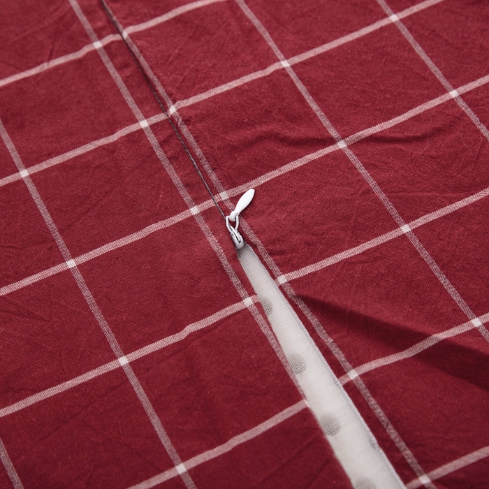 91家纺网 家纺一手货源 找家纺 大黄蜂家居家纺 2025新款纯棉水洗棉乳胶枕套 盛夏红