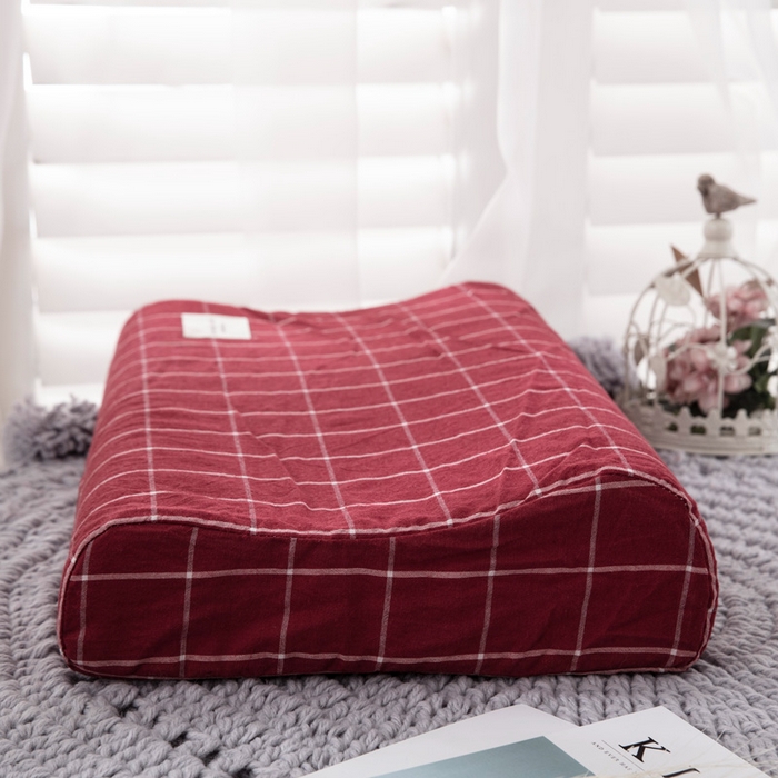 91家纺网 家纺一手货源 找家纺 大黄蜂家居家纺 2025新款纯棉水洗棉乳胶枕套 盛夏红