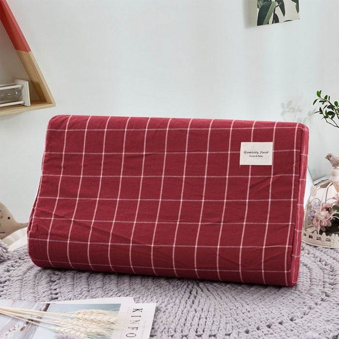 91家纺网 家纺一手货源 找家纺 大黄蜂家居家纺 2025新款纯棉水洗棉乳胶枕套 盛夏红