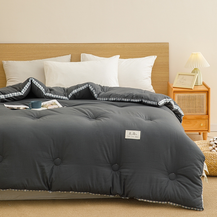 91家纺网 家纺一手货源 找家纺 （总）小叮当家纺仓储工厂店 2025新款无印风水洗磨毛立体大豆纤维被被子被芯