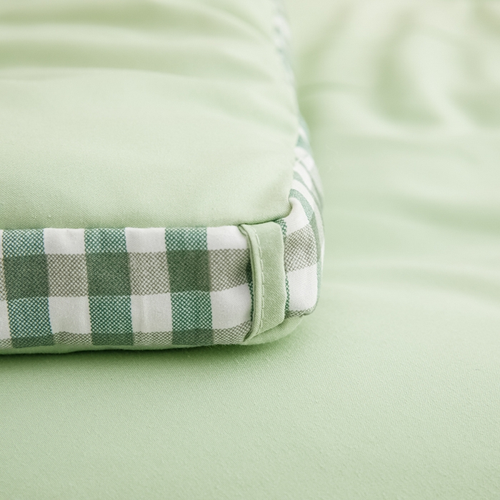 91家纺网 家纺一手货源 找家纺 小叮当家纺仓储工厂店 2025新款无印风水洗磨毛立体大豆纤维被被子被芯 棋盘格-浅绿【A类母婴级 大豆纤维】