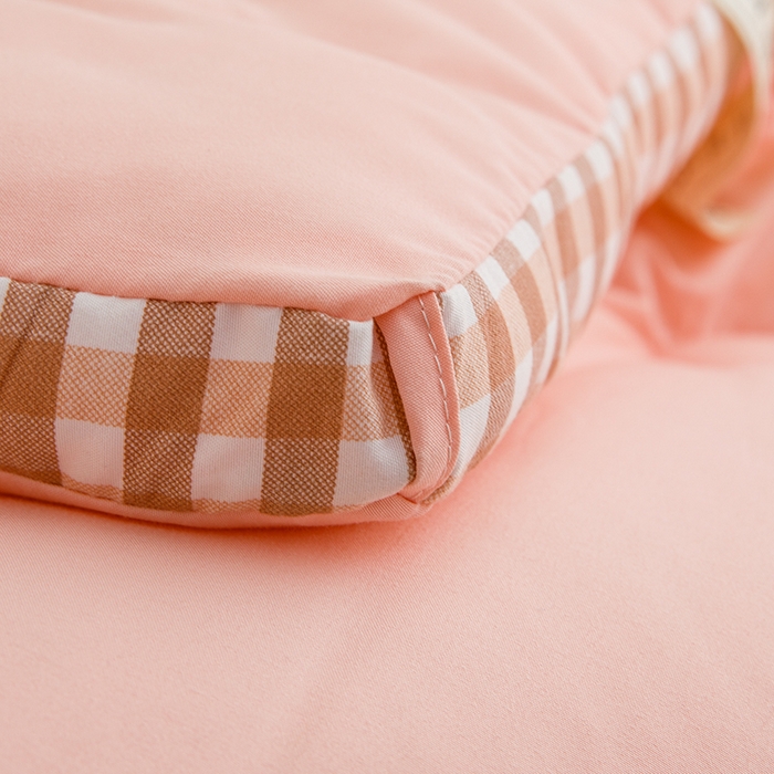 91家纺网 家纺一手货源 找家纺 小叮当家纺仓储工厂店 2025新款无印风水洗磨毛立体大豆纤维被被子被芯 棋盘格-浅粉【A类母婴级 大豆纤维】