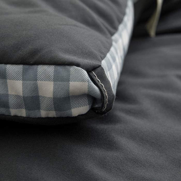 91家纺网 家纺一手货源 找家纺 小叮当家纺仓储工厂店 2025新款无印风水洗磨毛立体大豆纤维被被子被芯 棋盘格-暗灰【A类母婴级 大豆纤维】