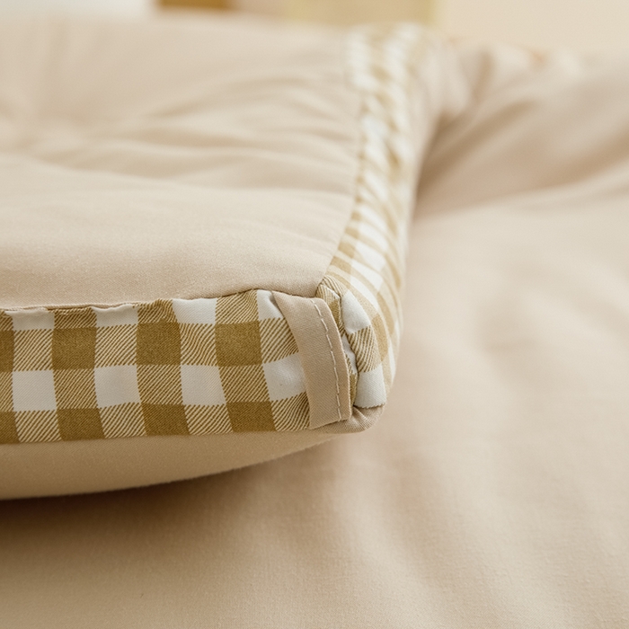 91家纺网 家纺一手货源 找家纺 小叮当家纺仓储工厂店 2025新款无印风水洗磨毛立体大豆纤维被被子被芯 棋盘格-卡其【A类母婴级 大豆纤维】