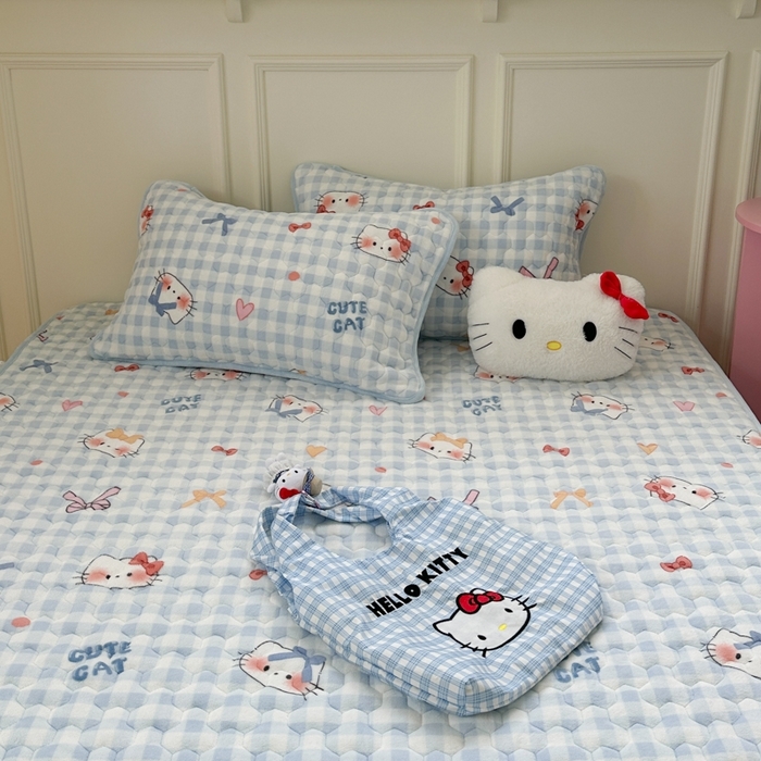 91家纺网 家纺一手货源 找家纺 （总）Sweet dreams甜梦 2025新款高克重牛奶绒印花夹棉床笠