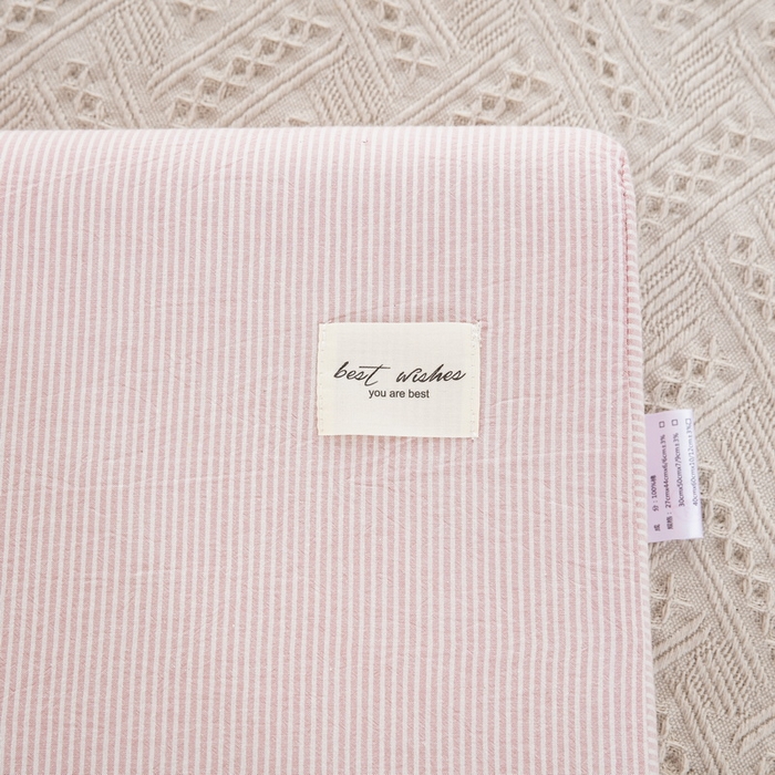 91家纺网 家纺一手货源 找家纺 大黄蜂家居家纺 2025新款全棉水洗棉乳胶枕头枕芯枕套 粉细条