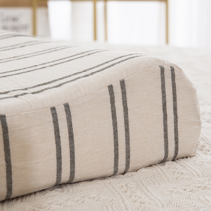 91家纺网 家纺一手货源 找家纺 大黄蜂家居家纺 2025新款全棉水洗棉乳胶枕头枕芯枕套 复古绿条