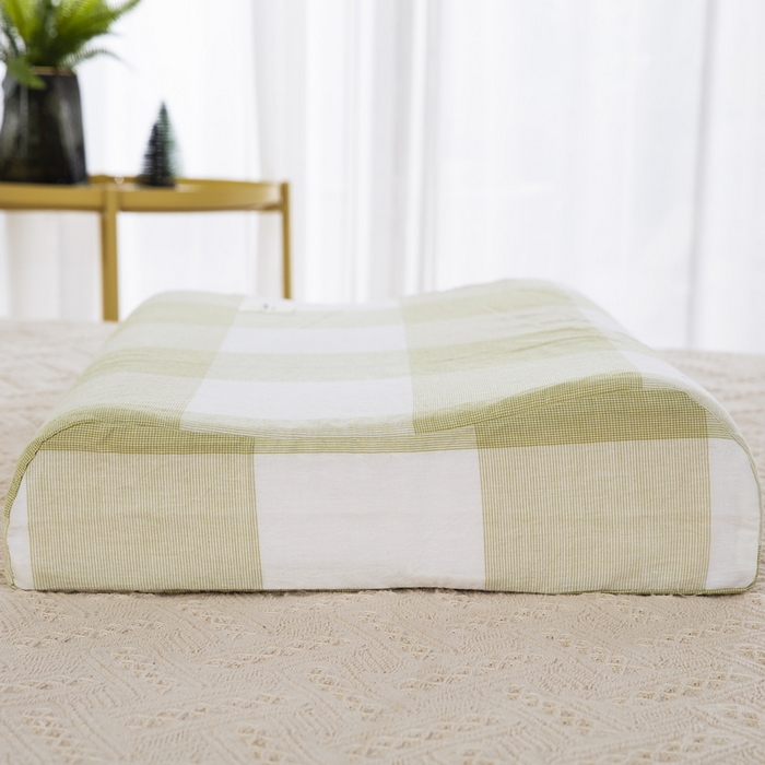 91家纺网 家纺一手货源 找家纺 大黄蜂家居家纺 2025新款全棉水洗棉乳胶枕头枕芯枕套 绿大格