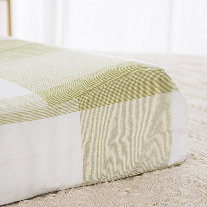 91家纺网 家纺一手货源 找家纺 大黄蜂家居家纺 2025新款全棉水洗棉乳胶枕头枕芯枕套 绿大格