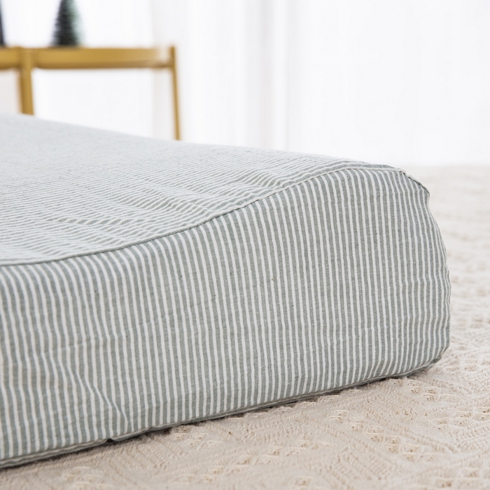 91家纺网 家纺一手货源 找家纺 大黄蜂家居家纺 2025新款全棉水洗棉乳胶枕头枕芯枕套 绿细条