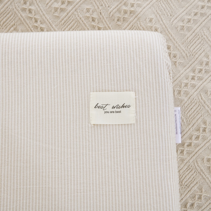 91家纺网 家纺一手货源 找家纺 大黄蜂家居家纺 2025新款全棉水洗棉乳胶枕头枕芯枕套 米细条