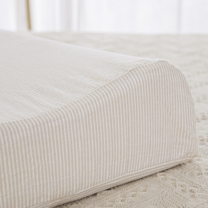 91家纺网 家纺一手货源 找家纺 大黄蜂家居家纺 2025新款全棉水洗棉乳胶枕头枕芯枕套 米细条