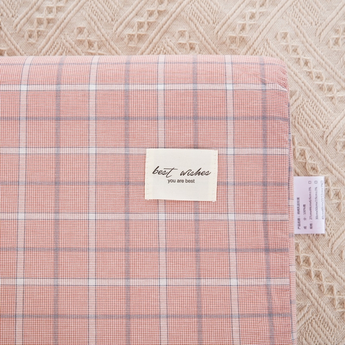 91家纺网 家纺一手货源 找家纺 大黄蜂家居家纺 2025新款全棉水洗棉乳胶枕头枕芯枕套 千禧格粉