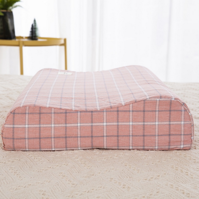 91家纺网 家纺一手货源 找家纺 大黄蜂家居家纺 2025新款全棉水洗棉乳胶枕头枕芯枕套 千禧格粉