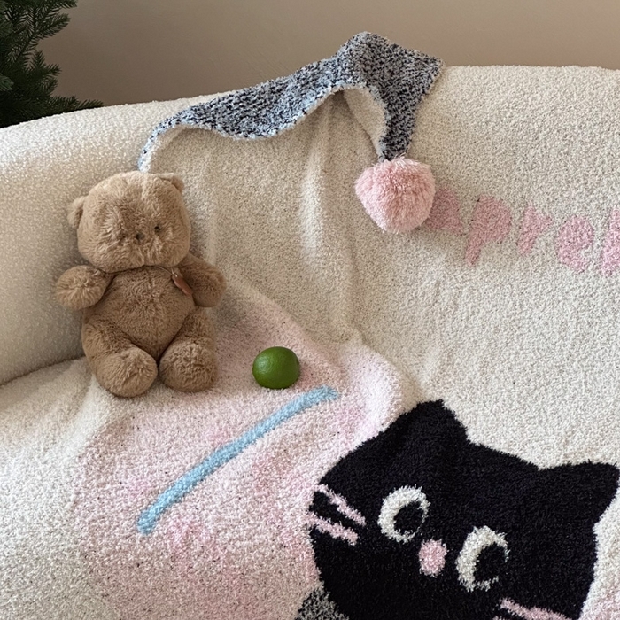 91家纺网 家纺一手货源 找家纺 （总）Sweet dreams甜梦 2025新款轻奢高端毛球款半边绒针织毛毯