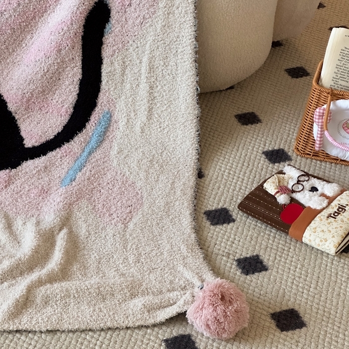 91家纺网 家纺一手货源 找家纺 （总）Sweet dreams甜梦 2025新款轻奢高端毛球款半边绒针织毛毯