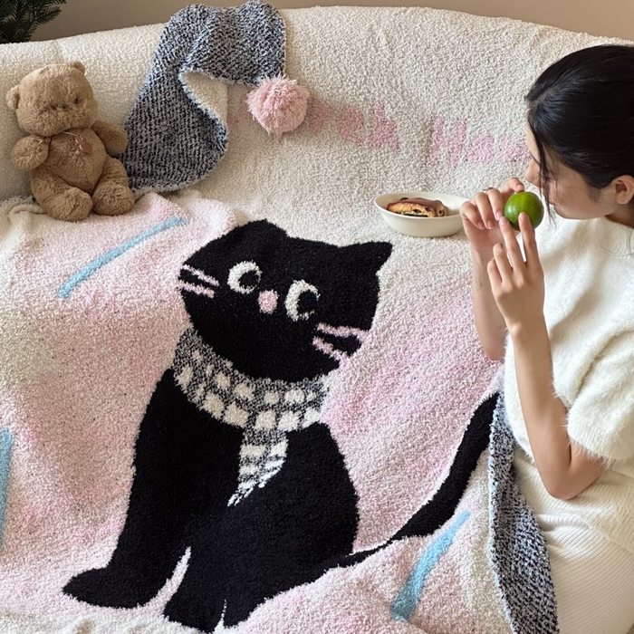 91家纺网 家纺一手货源 找家纺 （总）Sweet dreams甜梦 2025新款轻奢高端毛球款半边绒针织毛毯