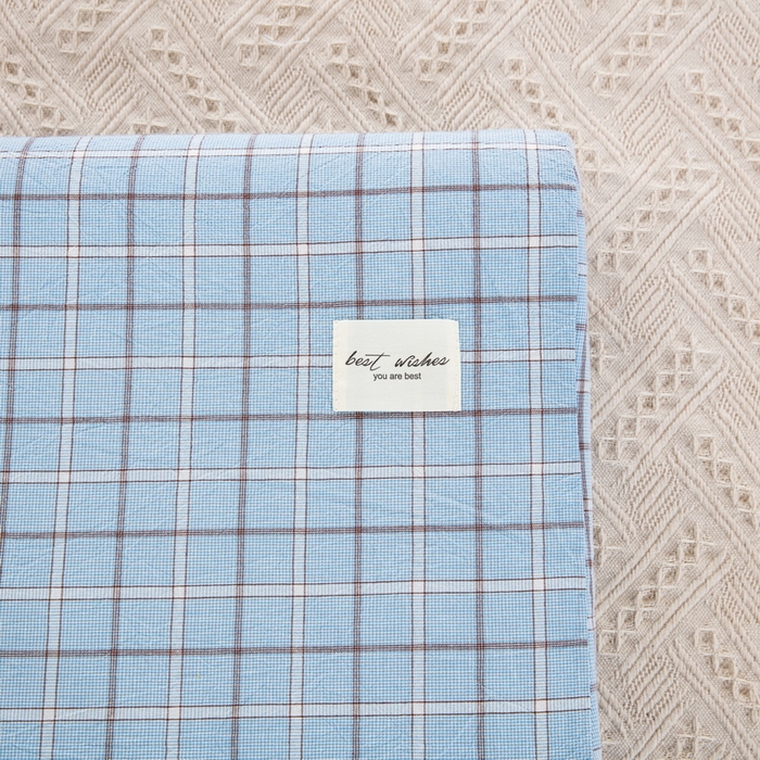 91家纺网 家纺一手货源 找家纺 大黄蜂家居家纺 2025新款全棉水洗棉乳胶枕头枕芯枕套 千禧格蓝