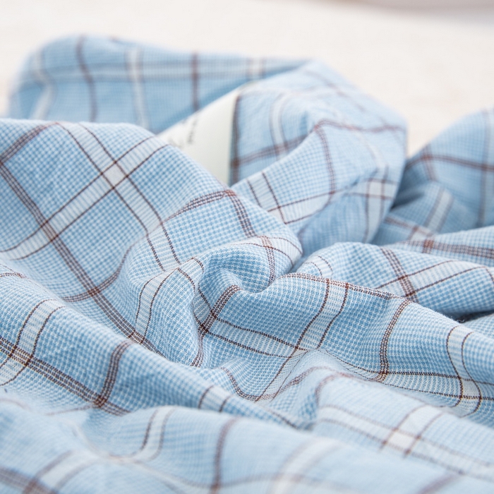 91家纺网 家纺一手货源 找家纺 大黄蜂家居家纺 2025新款全棉水洗棉乳胶枕头枕芯枕套 千禧格蓝