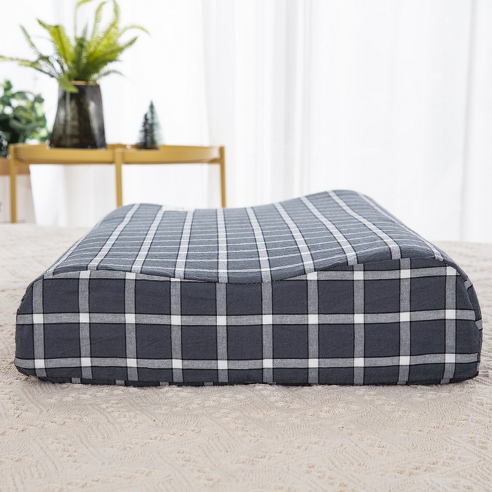 91家纺网 家纺一手货源 找家纺 大黄蜂家居家纺 2025新款全棉水洗棉乳胶枕头枕芯枕套 青春旋律灰